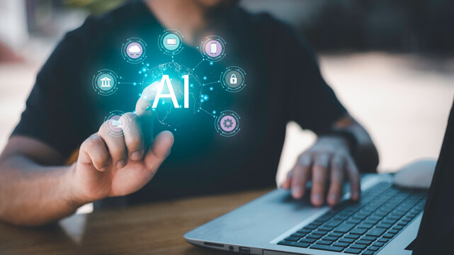 Software engineer working with database and big data analytics, cloud computing with AI and data exchange, innovation technology.Data Science and engineering, digital technology, tech background.