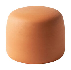 Sculptural clay stool for modern interiors home minimalist style isolated on transparent background