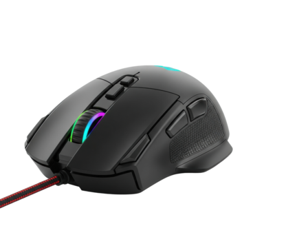 Gaming mouse action tech store product showcase isolated on transparent background