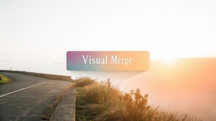 Visual Merge Label With Gradient on a Soft Daylight Background