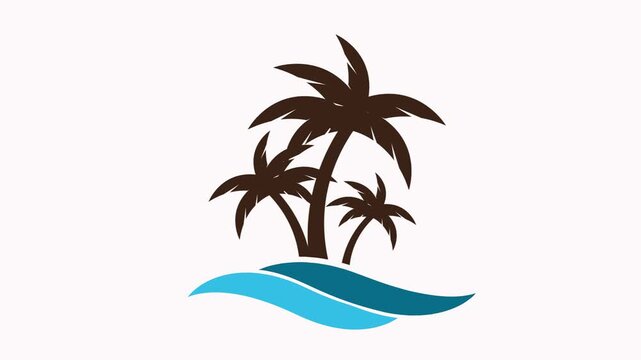 palm tree   icon animation simple flat