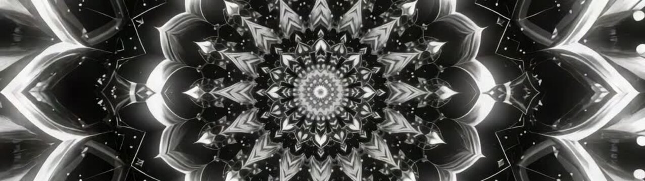 Mandala pattern creating abstract symmetrical spiritual design.