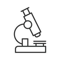 Microscope icon in line design. laboratory microscope, scientific research on white background vector. Microscope editable stroke icon