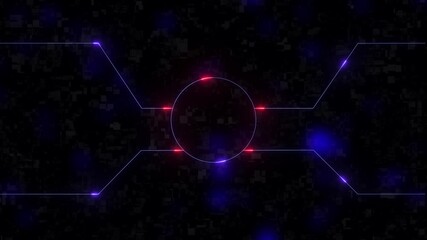 Futuristic Network Interface – Glowing Tech Motion Graphic Background. Neon Data Network Interface – Futuristic HUD Technology Animation.