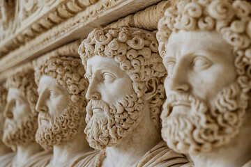 Generative AI Bas-Relief of a mythological elements in Ancient Artistic Style