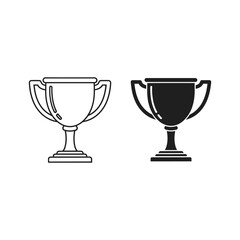 Trophy icon set isolated on, award and achievement symbol