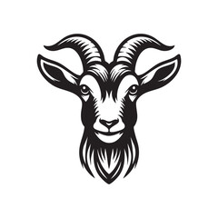 Goat head with horns