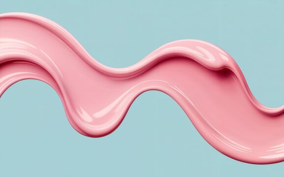 Abstract Pink Wave on Light Blue Background, Glossy and Visually Appealing background. - Powered by Adobe