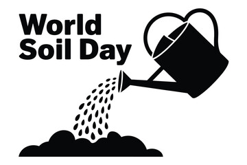 World Soil Day illustration of a watering can pouring soil onto the ground