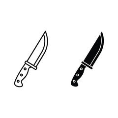 Knife icon set isolated on in vector illustration