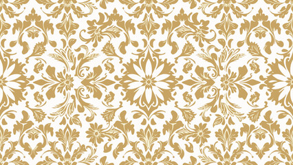 Damask pattern wallpaper design with vintage ornament textures