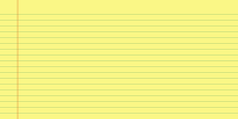 Legal Yellow Paper Line Notebook Background. Lined Note Pad Memo Texture. Vector Illustration