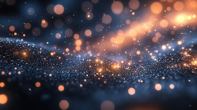 An Abstract Digital Art Representation of a Cosmic Nebula with Glowing Orbs and Wisps of Light