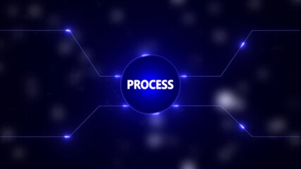 Futuristic neon HUD interface animation – digital process tech background. Neon cyber technology background – futuristic HUD data visualization. - Powered by Adobe