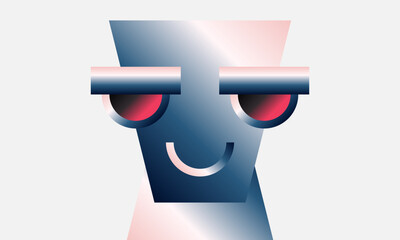 abstract geometric character design of a cool robot