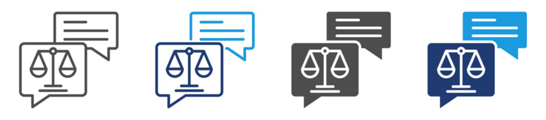 legal consulting icon set with multiple style