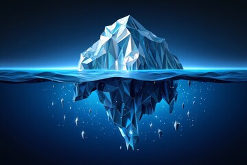 Abstract Iceberg Illustration - Visible and Submerged Sections