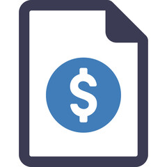Document with Dollar Sign Icon Representing Finance and Business Transactions