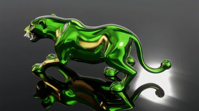 green horse on black background