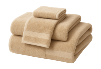 A bamboo and cotton towel set for a luxurious home spa experience.