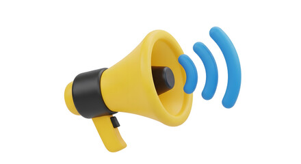 Make an announcement with this vibrant yellow megaphone, spreading the word and amplifying your message effectively