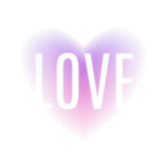Love Heart with Halftone Effect. Valentine's Day vector illustration