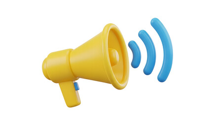 Get the word out with a modern yellow megaphone broadcasting announcements and important messages now!