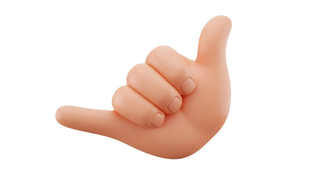 Hang loose 🤙  3D cartoon hand gesturing shaka sign, perfect for positive vibes and summer fun