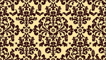 Vector damask seamless pattern background. Classical luxury old fashioned damask ornament, royal Victorian seamless texture for wallpapers, textile, wrapping.
