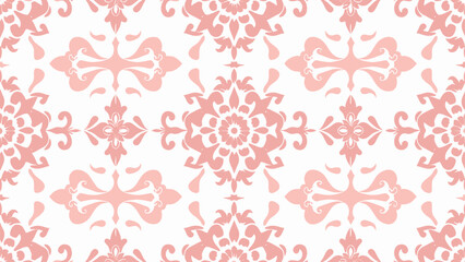 Seamless vintage floral vector pattern with baroque and victorian decorative style