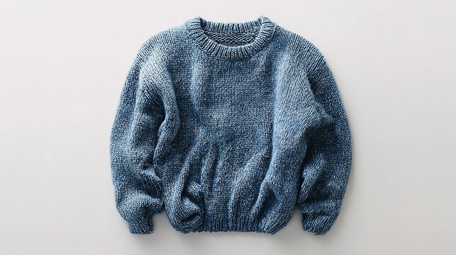 lambswool. A wool sweater shrunk after washing, showing textured fabric on a simple background. lifestyle magazines, social media lookbooks, designed for influencer and brand collaborations.