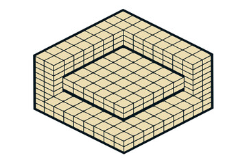 Minimal Isometric Grid Abstract Background with 3D Cubes