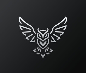Owl Logo Template - Minimalist Modern Icon of Wisdom and Knowledge.