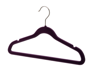 Velvet hanger organizer with notches, perfect for securing dresses and tops in closets.