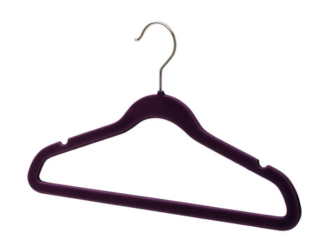 Velvet hanger organizer with notches, perfect for securing dresses and tops in closets.