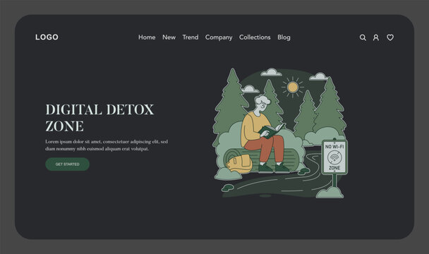 Digital Detox Vector Illustration of Outdoor Reading - Powered by Adobe