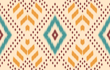 Ethnic abstract ikat art. Aztec ornament print. geometric ethnic pattern seamless  color oriental.  Design for background ,curtain, carpet, wallpaper, clothing, wrapping, Batik, vector illustration.