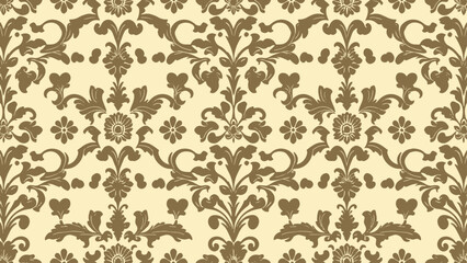 Seamless vintage floral damask wallpaper pattern design vector texture ornament background