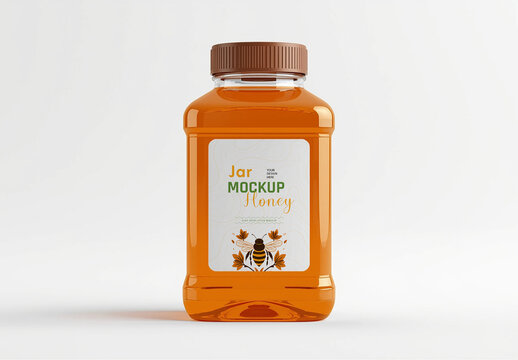 Plastic Honey Jar Mockup