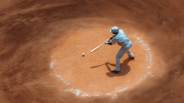 Baseball player in the middle of a swing at a pitch. the player is wearing a light blue uniform and a white cap. he is holding a wooden bat and is in the process of swinging at the ball. - Powered by Adobe