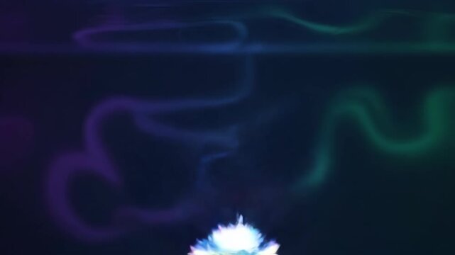 A vibrant abstract image capturing the essence of underwater bubbles, showcasing blue hues. Light diffracts