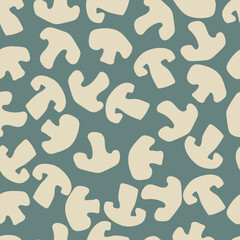 Seamless pattern with champignons, hand drawn mushrooms pattern. Vector illustration with mushrooms for fabric, wallpaper, for kitchen. 
