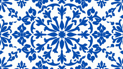 Seamless floral damask pattern vintage ornamental design