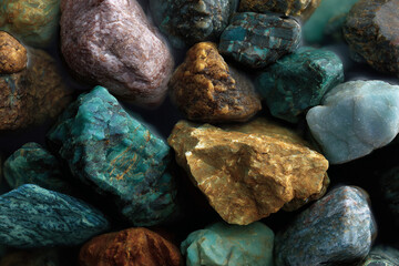 Vibrantly colored stones texture.