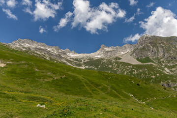 Beautiful alpine landscape in the Lauzière massif, Savoie , France 