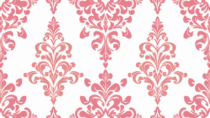 Seamless vintage pink floral damask pattern wallpaper design