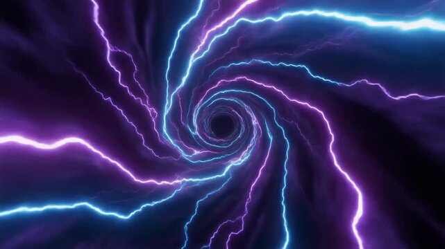 Hypnotic 4K Video of a Cosmic Energy Tunnel with Electric Blue and Purple Swirls