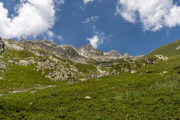 Beautiful alpine landscape in the Lauzière massif, Savoie , France 