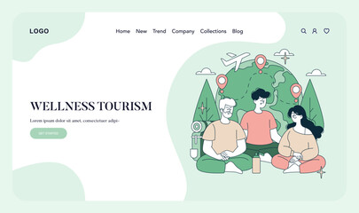 Wellness Tourism Concept with People Meditating