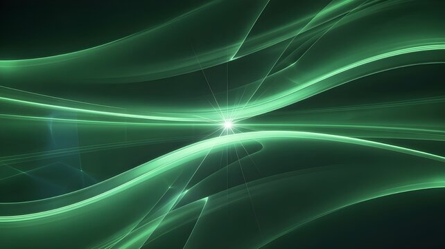 Green Futuristic Light Waves Background - Powered by Adobe
